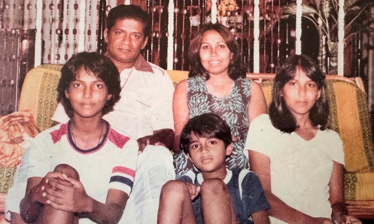 The John family, Kuala Lumpur, late 1970s. Top row: Charlie and Lily. Bottom row: Melanie, Tony, and Sharon.